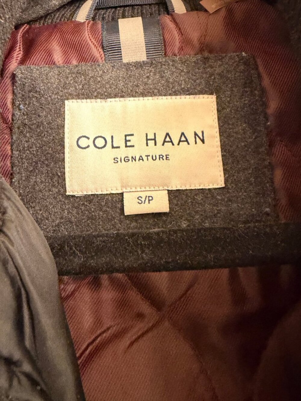 Cole Haan Signature Men's Charcoal Wool-Blend Jacket - Size S